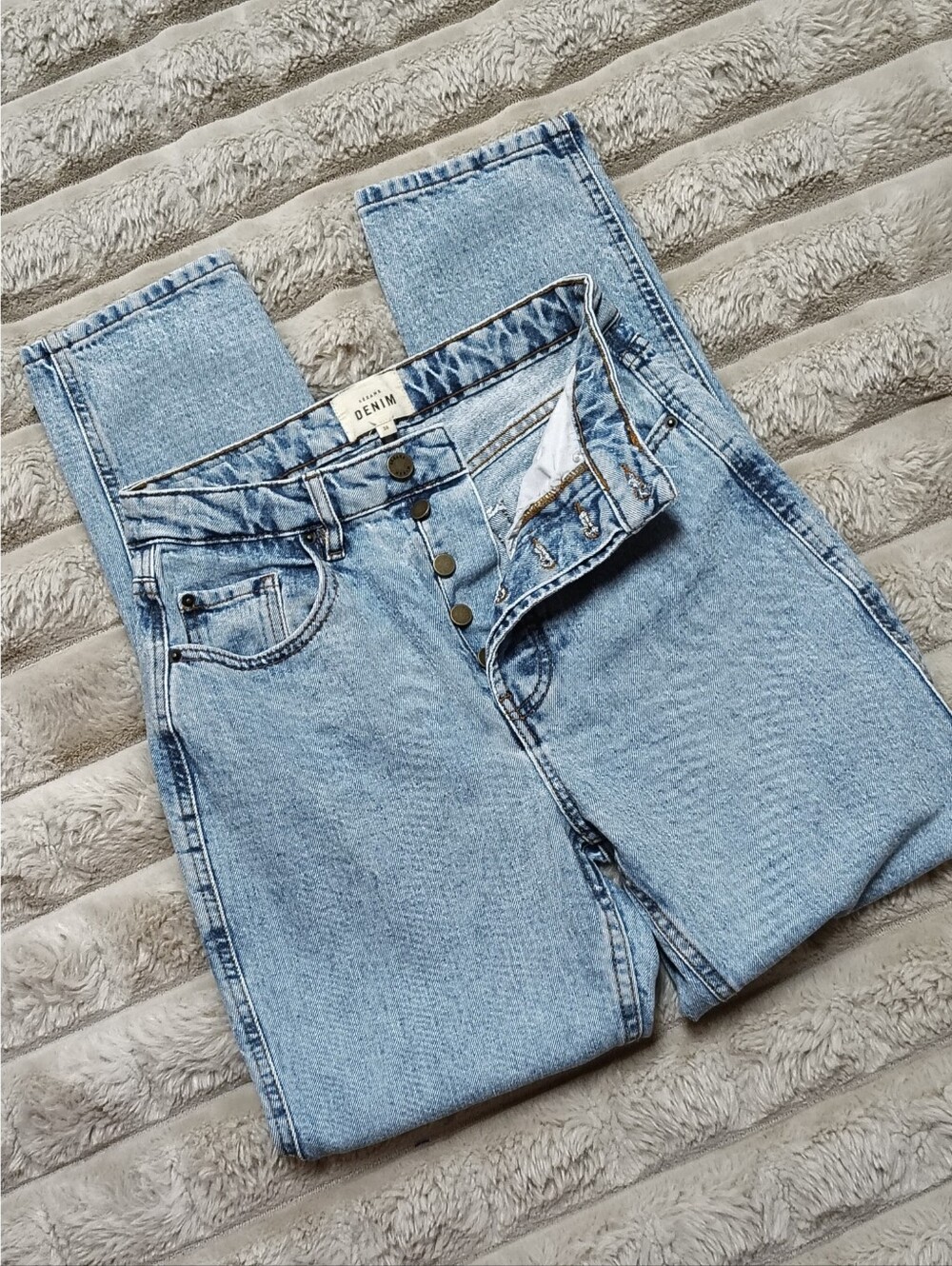Sezane Brut Sexy "Washed" Women's 36 (25" Waist) Light Wash Minimalist French - Picture 12 of 14
